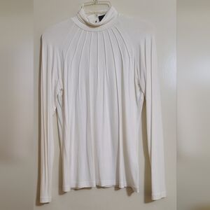 Tribal Cream Long Sleeve Pleated Top
